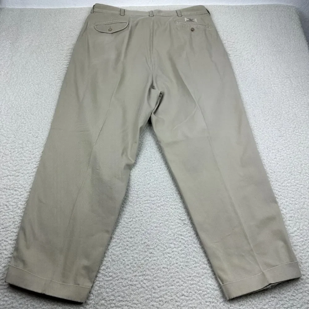 Polo Ralph Lauren Hammond Chino‎ Pants Men's 38X27 Beige Pleated Straight Cuffed